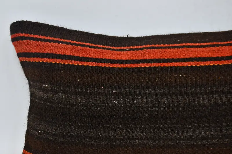 Morroccon Kilim Cushion Pillow Sham, 12x36 Brown Pillow Sham, Boho Pillow, Kilim Pillow Cover, Pillow Case, Boho Pillow Sham Cover - 2