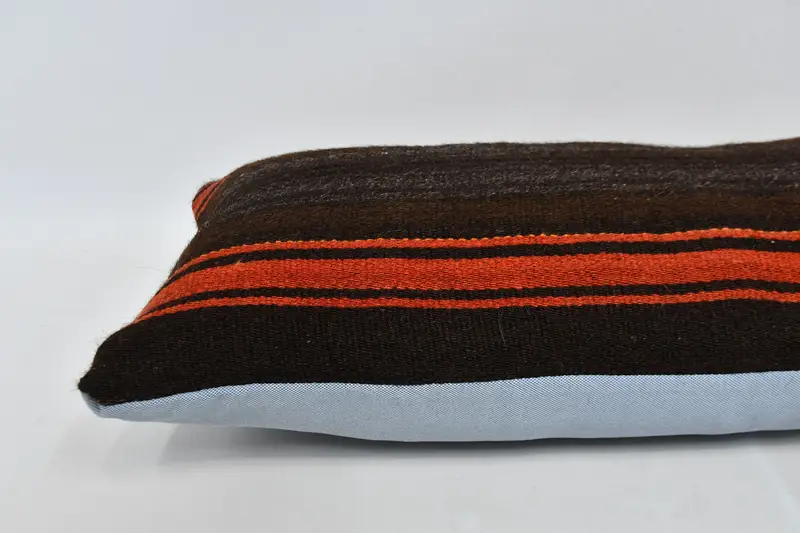 Morroccon Kilim Cushion Pillow Sham, 12x36 Brown Pillow Sham, Boho Pillow, Kilim Pillow Cover, Pillow Case, Boho Pillow Sham Cover - 6