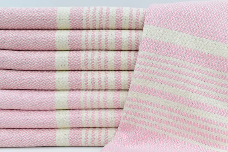 Personalised Gift, Organic Turkish towel, Summer Gift, 70x40 Cotton Striped Towel, Organic cotton Turkish peshtemal towel, Embroidered Towel - 1