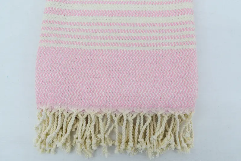 Personalised Gift, Organic Turkish towel, Summer Gift, 70x40 Cotton Striped Towel, Organic cotton Turkish peshtemal towel, Embroidered Towel - 3
