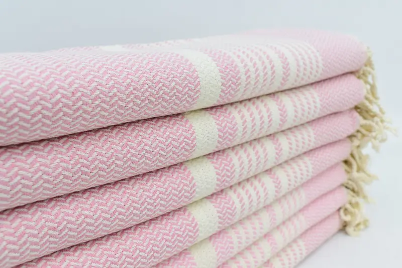 Personalised Gift, Organic Turkish towel, Summer Gift, 70x40 Cotton Striped Towel, Organic cotton Turkish peshtemal towel, Embroidered Towel - 5