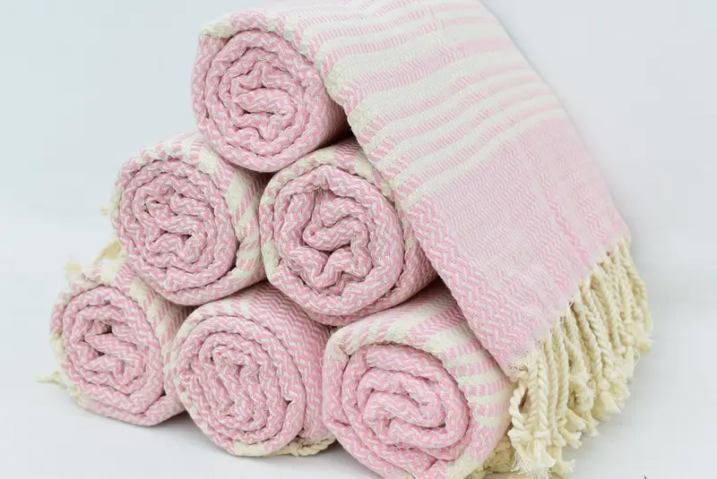 Personalised Gift, Organic Turkish towel, Summer Gift, 70x40 Cotton Striped Towel, Organic cotton Turkish peshtemal towel, Embroidered Towel - 8