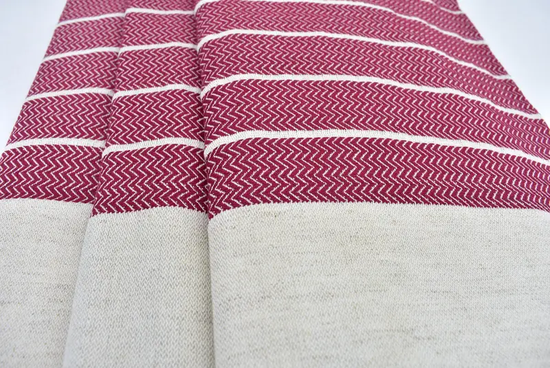 68x40 Linen Zig zag Towel, Bridesmaid Gift Towel, Family Gift, Embroidered Turkish Towel, Beach Towel Bulk, Bachelorette Party Gift, Guest Towel - 6