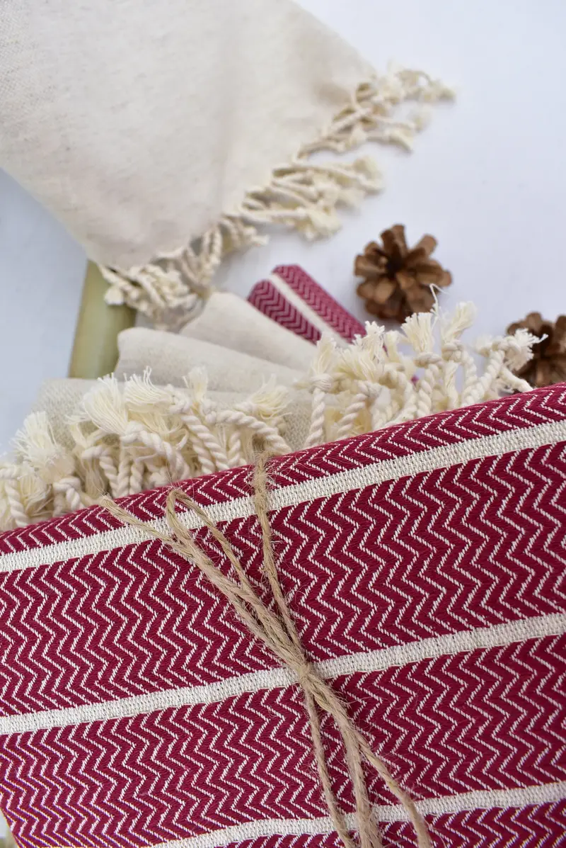 68x40 Linen Zig zag Towel, Bridesmaid Gift Towel, Family Gift, Embroidered Turkish Towel, Beach Towel Bulk, Bachelorette Party Gift, Guest Towel - 3