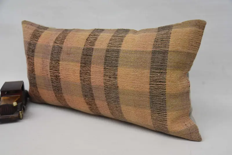 Kilim Pillow Cover, Neutral Throw Pillow Case, Custom Pillow Cover, Ethnical Kilim Rug Pillow, 12x24 Beige Cushion, Cushion Cover, Antique Pillows - 3