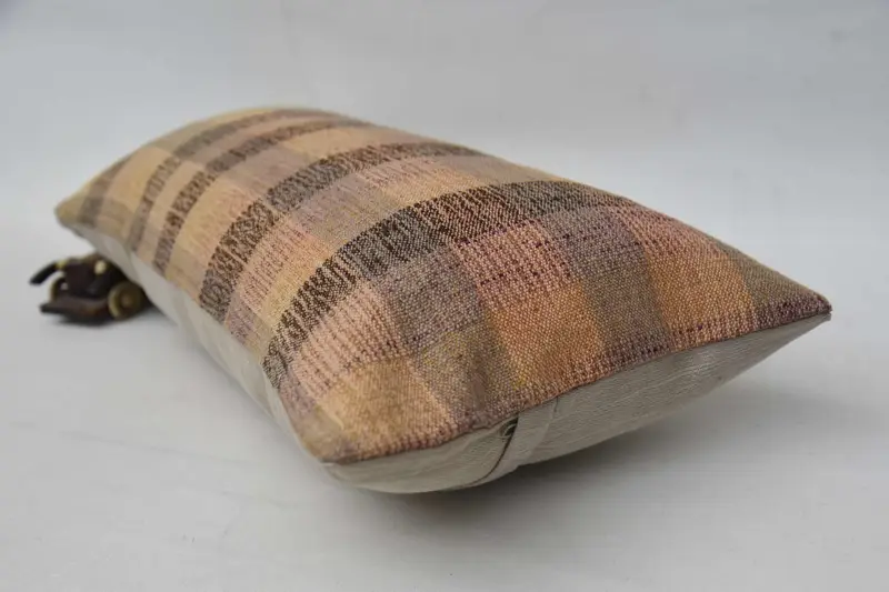 Kilim Pillow Cover, Neutral Throw Pillow Case, Custom Pillow Cover, Ethnical Kilim Rug Pillow, 12x24 Beige Cushion, Cushion Cover, Antique Pillows - 6