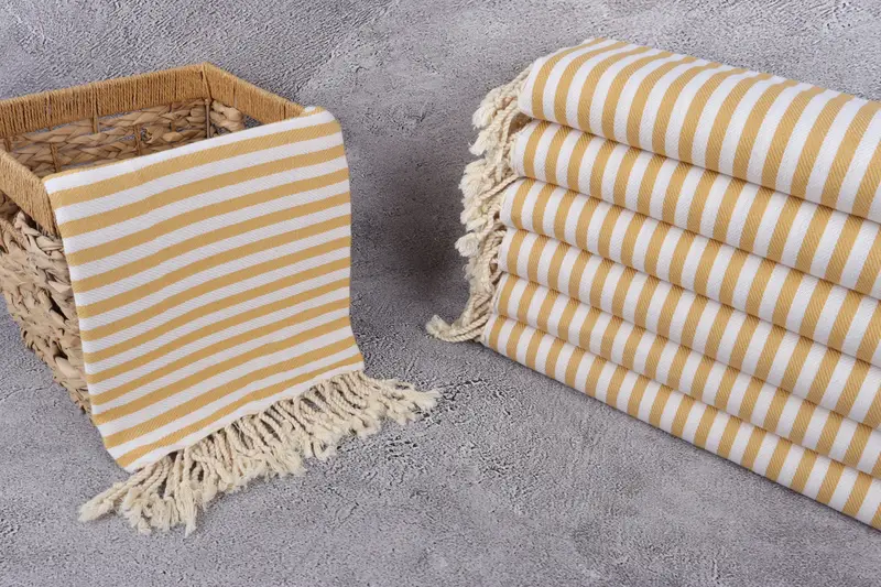 Travel towel, Home Gift, Organic Cotton Towel, Best Wedding Gift, Personalized Bridesmaid Gift, Home Decor Gifts, 70x40 Cotton Striped Towel - 3