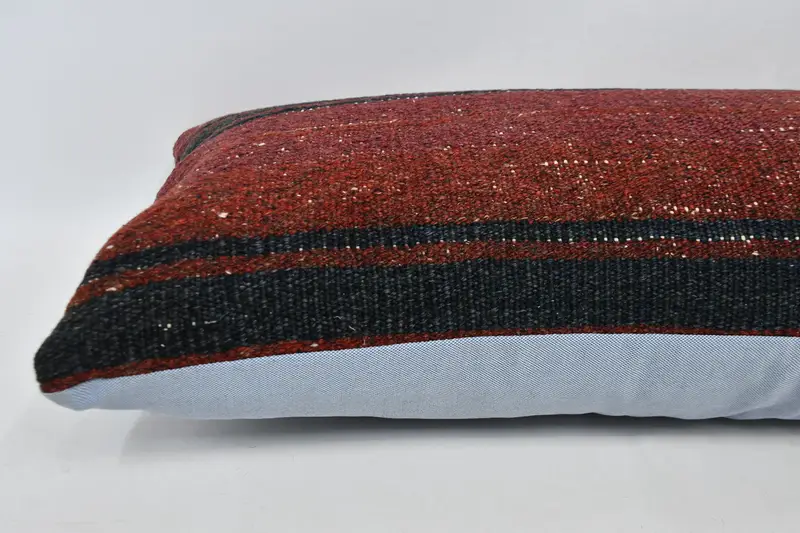 16x48 Red Cushion Case, Vintage Kilim Throw Pillow, Pillow for Sofa, Cotton Pillow Cover, Turkish Kilim Pillow, Pillow Cover - 6