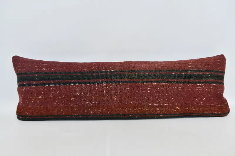 16x48 Red Cushion Case, Vintage Kilim Throw Pillow, Pillow for Sofa, Cotton Pillow Cover, Turkish Kilim Pillow, Pillow Cover - 1
