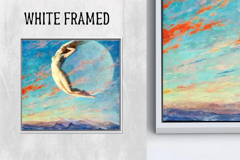 Albert Aublet Gerçeküstü Ay Kadın Kanvas Tablo - Zarif Dekor