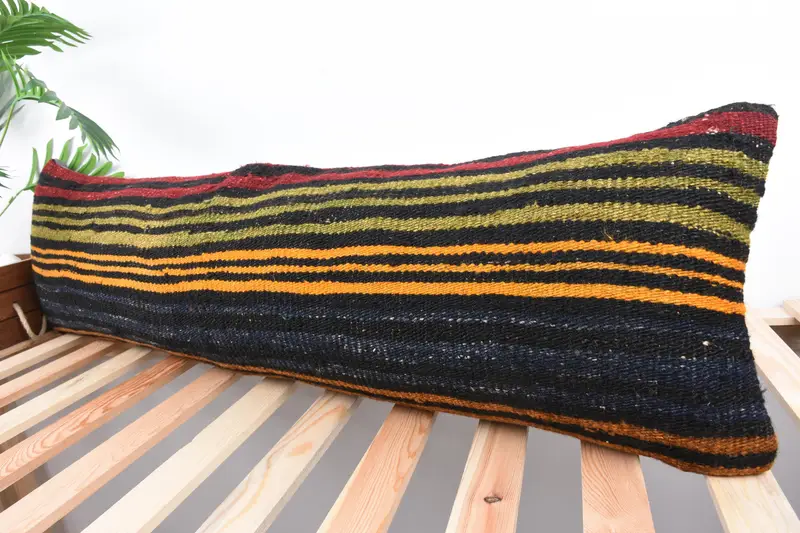 Boho Pillow, 12x43 Green Pillow Sham, Vintage Kilim Pillow, Ethnic Throw Pillow Case, Throw Kilim Pillow, Boho Chic Cushion, Pillow Cover - 5