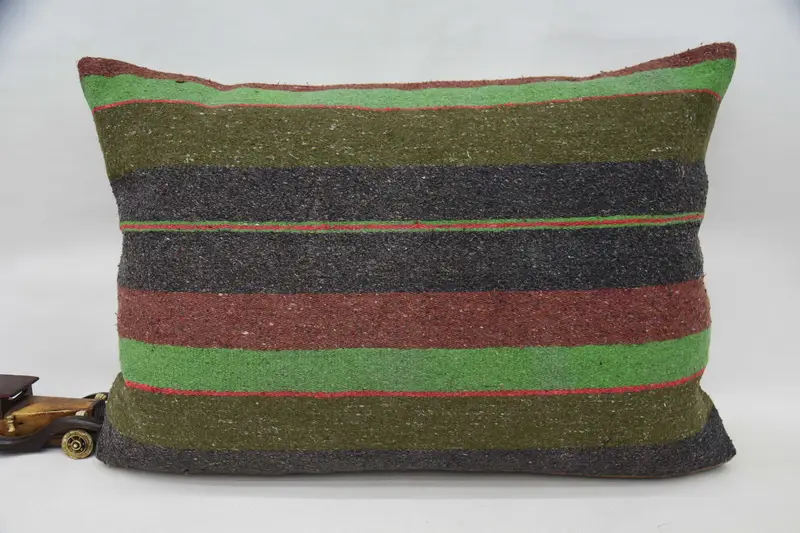 20x28 Green Pillow Cover, Cozy Throw Pillow Sham, Ikat Cushion, Kilim Cushion Sham, Turkish Kilim Pillow, Handmade Kilim Cushion, Pillow Cover - 4
