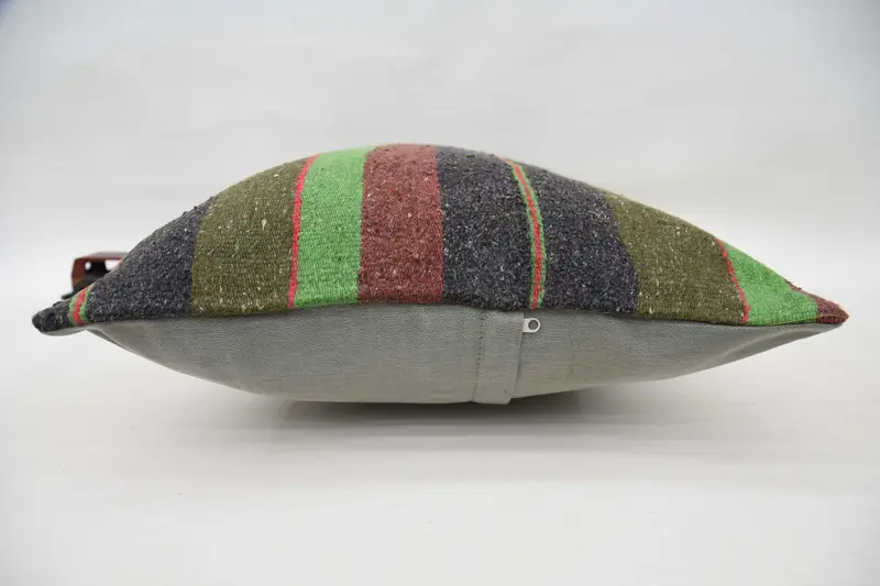 20x28 Green Pillow Cover, Cozy Throw Pillow Sham, Ikat Cushion, Kilim Cushion Sham, Turkish Kilim Pillow, Handmade Kilim Cushion, Pillow Cover - 6
