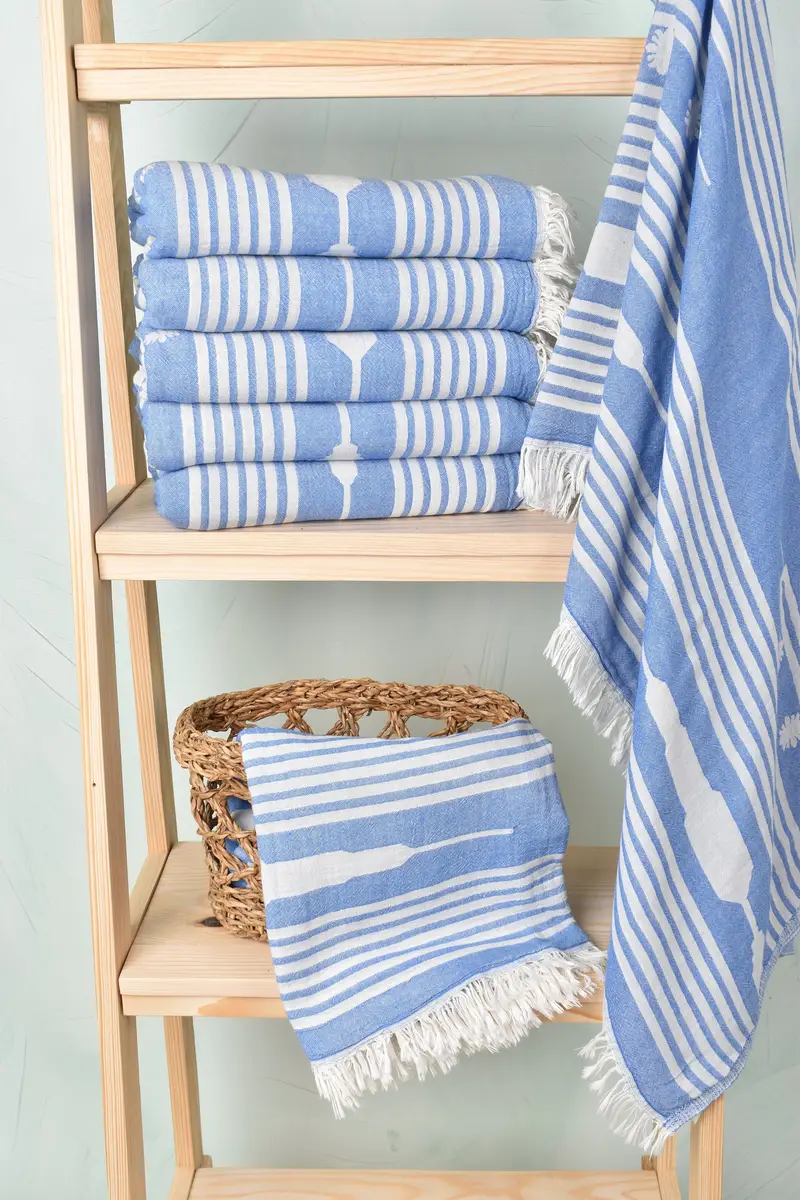 Quick-dry peshtemal, Guest Towel, Personalized Wedding Gift, Customized Towels, Holiday Towel, Personalized Beach Towel, 70x36 Cotton Striped Towel - 4