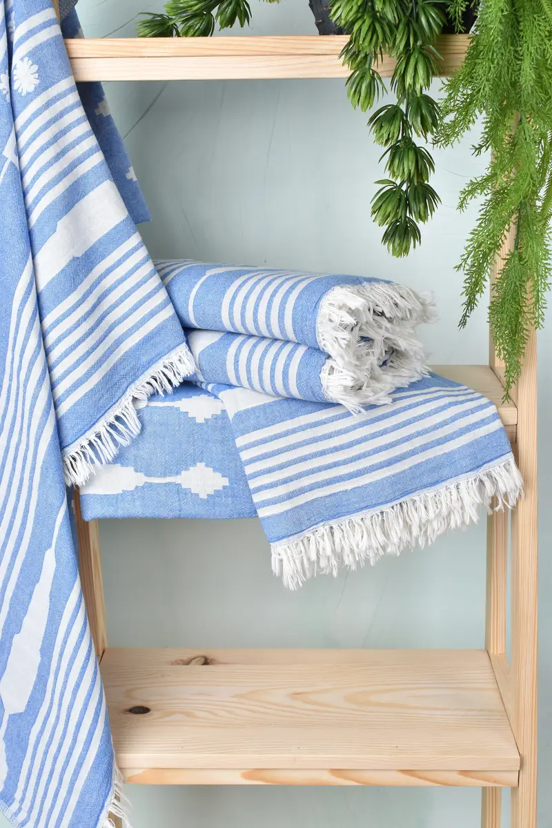 Quick-dry peshtemal, Guest Towel, Personalized Wedding Gift, Customized Towels, Holiday Towel, Personalized Beach Towel, 70x36 Cotton Striped Towel - 7
