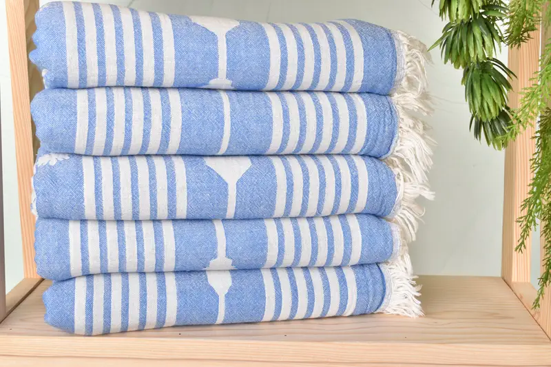Quick-dry peshtemal, Guest Towel, Personalized Wedding Gift, Customized Towels, Holiday Towel, Personalized Beach Towel, 70x36 Cotton Striped Towel - 3