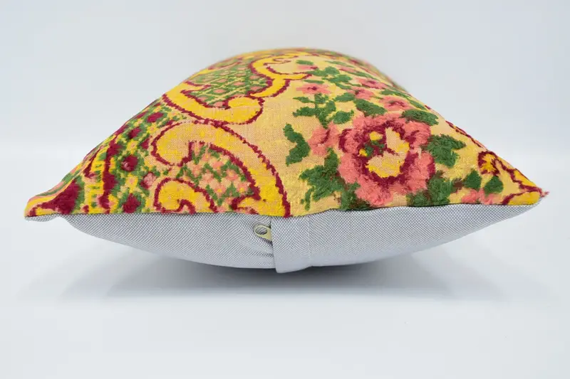 12x20 Yellow Cushion Cover, Kilim Pillow Cover, Square Throw Pillow Cover, Boho Pillow Sham Cover, Interior Designer Pillow, Cushion Case - 5
