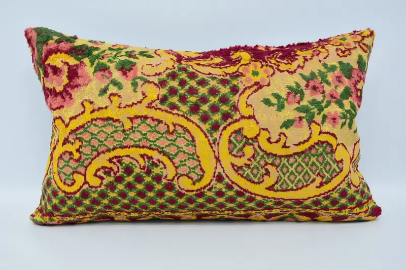 12x20 Yellow Cushion Cover, Kilim Pillow Cover, Square Throw Pillow Cover, Boho Pillow Sham Cover, Interior Designer Pillow, Cushion Case - 1