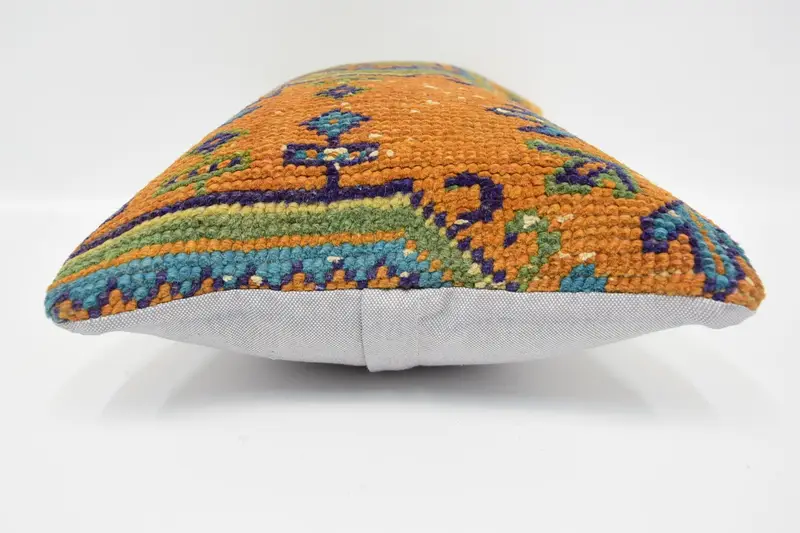 Home Decor Pillow, Yoga Pillow, Interior Designer Pillow, Bolster Pillow, Pillow, 12x20 Orange Pillow Sham, Kilim Pillow, Decorative Cushion Cover - 5