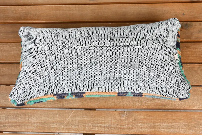 Ethnical Kilim Rug Pillow, Boho Pillow Sham Cover, Designer Throw Pillow, 8x16 Blue Cushion, Cushion Case, Gift Pillow, Toss Pillow Case - 5