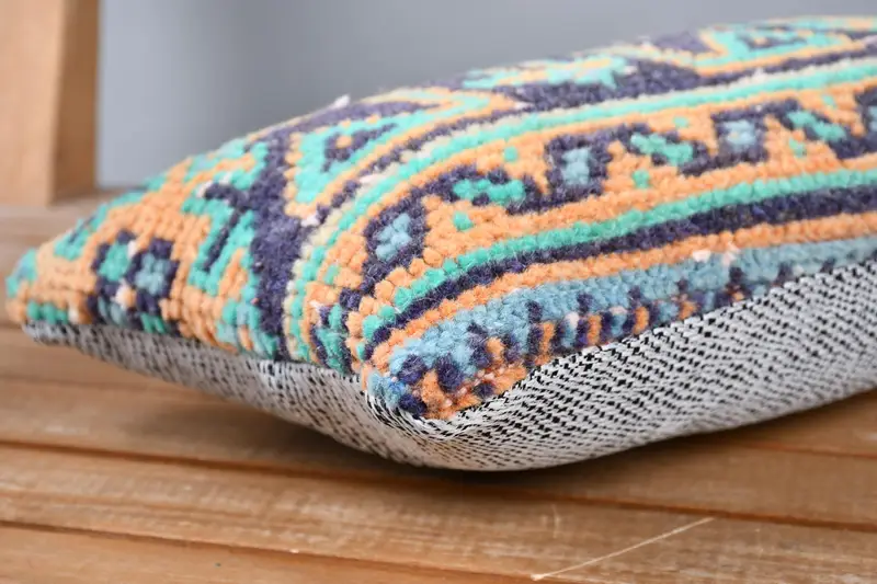 Ethnical Kilim Rug Pillow, Boho Pillow Sham Cover, Designer Throw Pillow, 8x16 Blue Cushion, Cushion Case, Gift Pillow, Toss Pillow Case - 4