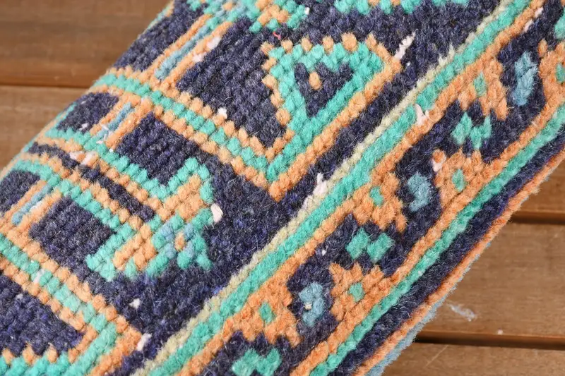 Ethnical Kilim Rug Pillow, Boho Pillow Sham Cover, Designer Throw Pillow, 8x16 Blue Cushion, Cushion Case, Gift Pillow, Toss Pillow Case - 3