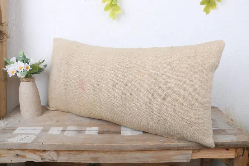 Vintage Kilim Throw Pillow, Armchair Pillow Sham, 12x24 Beige Cushion, Vintage Pillow, Ethnical Kilim Rug Pillow, Cushion Case - 4