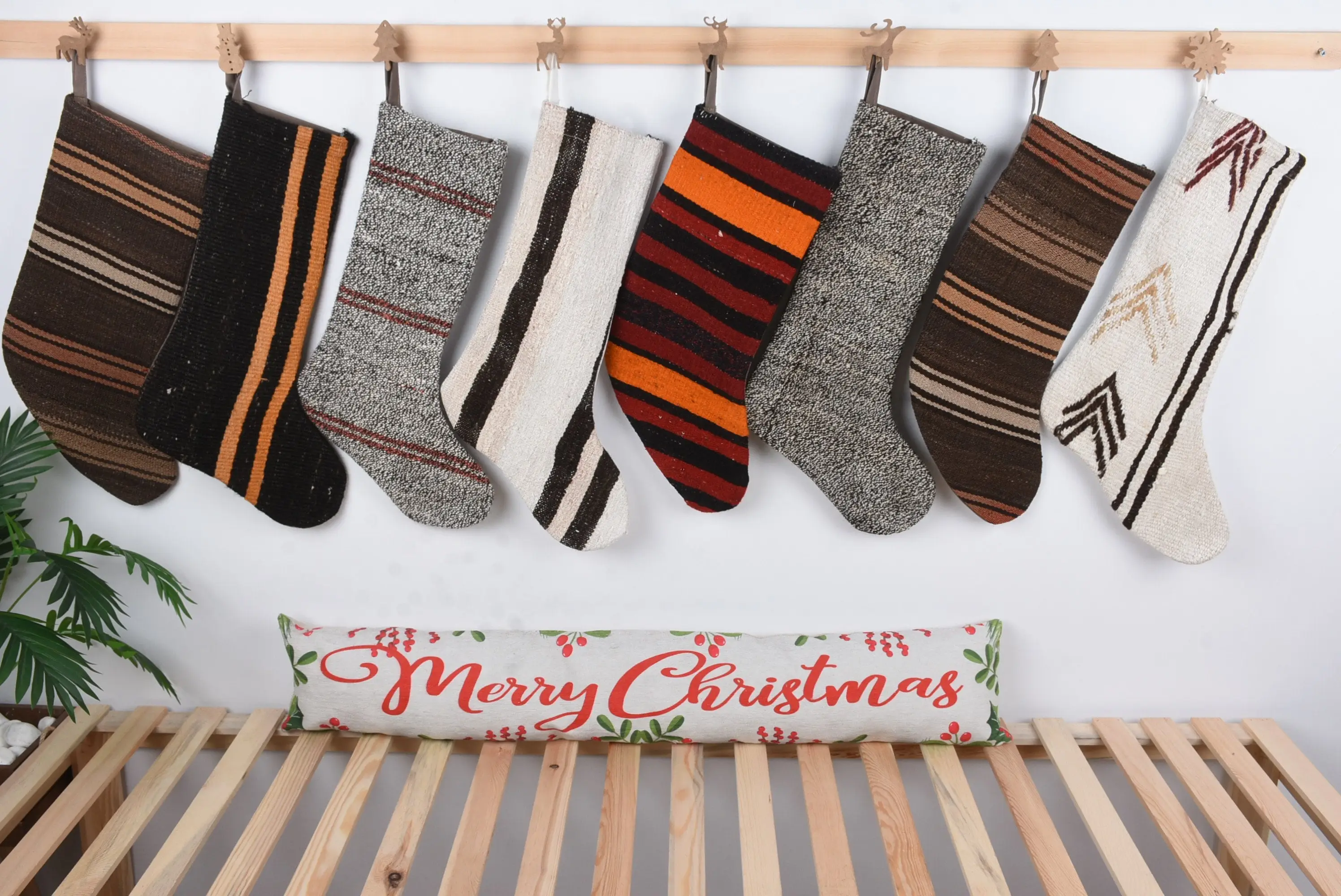 Festliches Weihnachtsornamentmuster, 8-Zoll-Weihnachtsstrumpf - 1