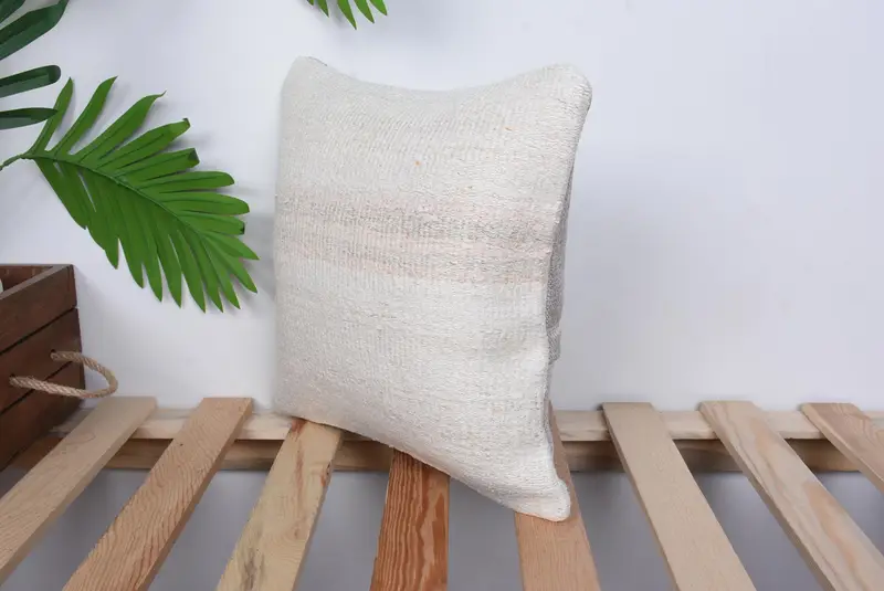 Throw Kilim Pillow, Nautical Throw Pillow Sham, Vintage Kilim Pillow, Pattern Throw Cushion Case, Turkish Pillow, Pillow, 12x12 Beige Pillow - 5