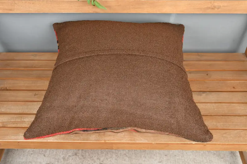 Aesthetic Pillow Cover, 24x24 Red Cushion Case, Cotton Cushion Case, Muted Pillow, Throw Kilim Pillow, Cushion, Antique Pillows, Home Decor Pillow - 5