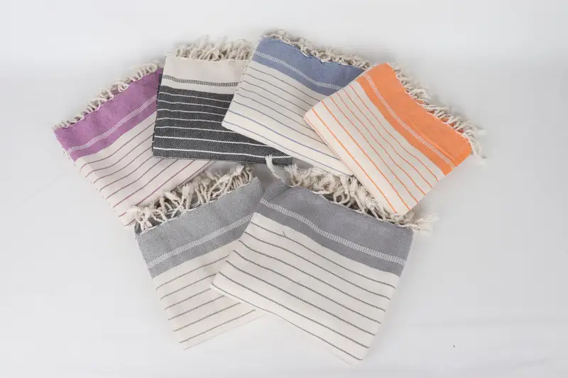 70x40 Cotton Striped Towel, Gift For Coworker, First Wedding Anniversary Gift, Thin towel, Custom Towel, Travel towel, Girls Weekend Favors - 2
