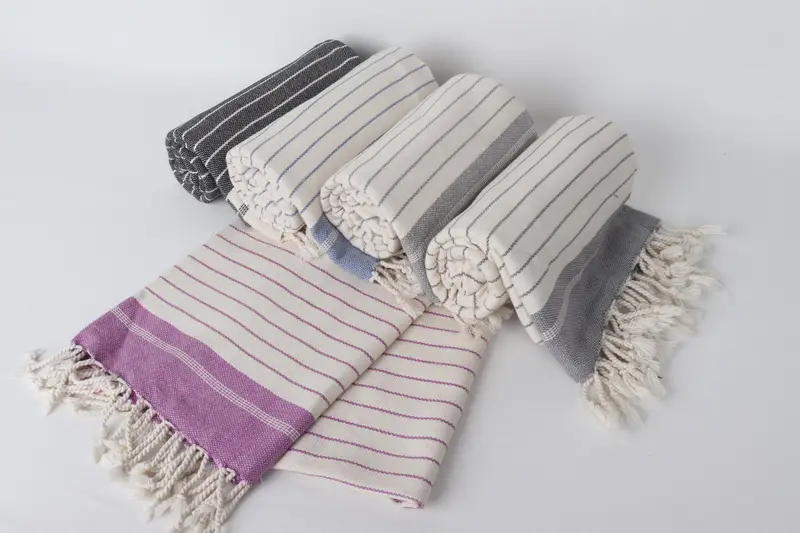 70x40 Cotton Striped Towel, Gift For Coworker, First Wedding Anniversary Gift, Thin towel, Custom Towel, Travel towel, Girls Weekend Favors - 3