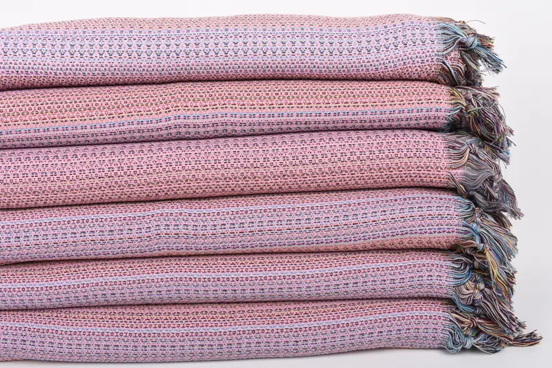 90x88 Cotton Colorful Diamond Towel, House Warming Gift, Bachelorette Party Favors, Extra Large Tablecloth, Throw Blanket, Woven Throw Blanket - 3