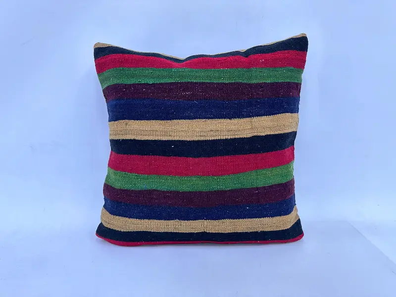 Antique Pillows, Garden Pillow Sham, Vintage Kilim Throw Pillow, Pillow Sham, Vintage Kilim Pillow, 24x24 Green Pillow Cover - 1