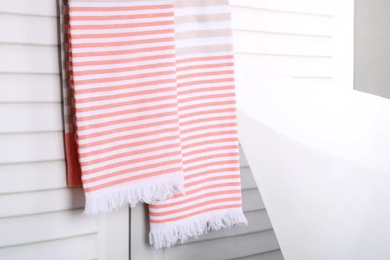 Best lightweight Turkish towel for travel USA, Organic Towel, Bachelor Gifts, Gift Towel, 70x40 Cotton Striped Towel, Luxury towel, Absorbent towel - 8