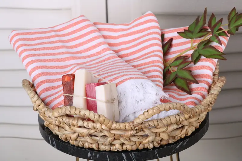 Best lightweight Turkish towel for travel USA, Organic Towel, Bachelor Gifts, Gift Towel, 70x40 Cotton Striped Towel, Luxury towel, Absorbent towel - 5