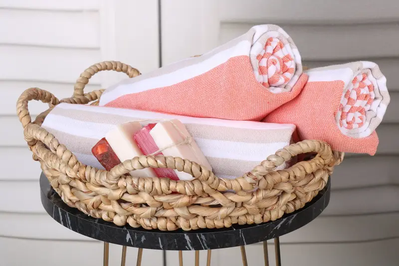 Best lightweight Turkish towel for travel USA, Organic Towel, Bachelor Gifts, Gift Towel, 70x40 Cotton Striped Towel, Luxury towel, Absorbent towel - 4