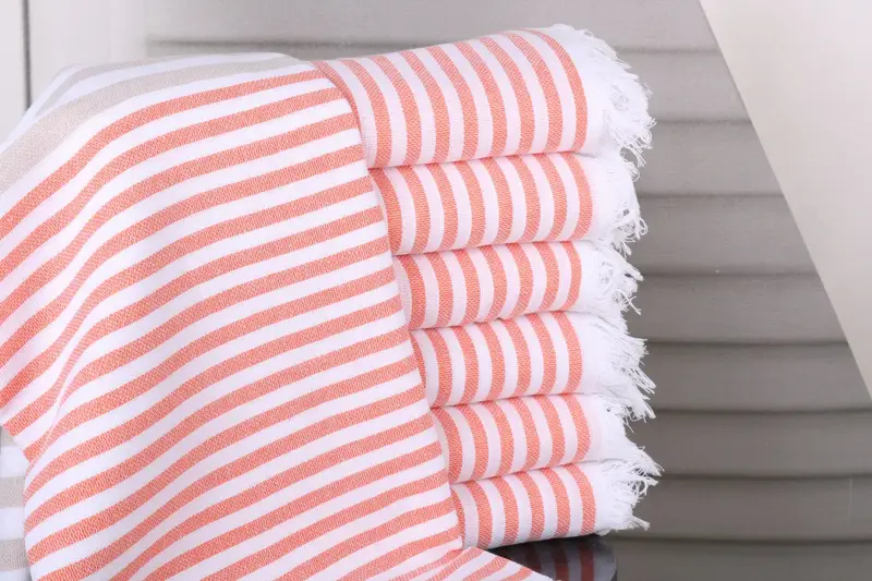 Best lightweight Turkish towel for travel USA, Organic Towel, Bachelor Gifts, Gift Towel, 70x40 Cotton Striped Towel, Luxury towel, Absorbent towel - 1