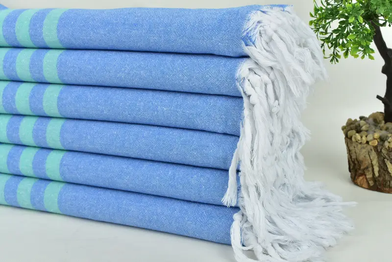Bridesmaid Gifts, Turkish towel, 70x36 Cotton Striped Towel, Christmas Gift, Sand-resistant towel, Bridemaids Beach Towel, Spa Towel, Travel Towel - 3
