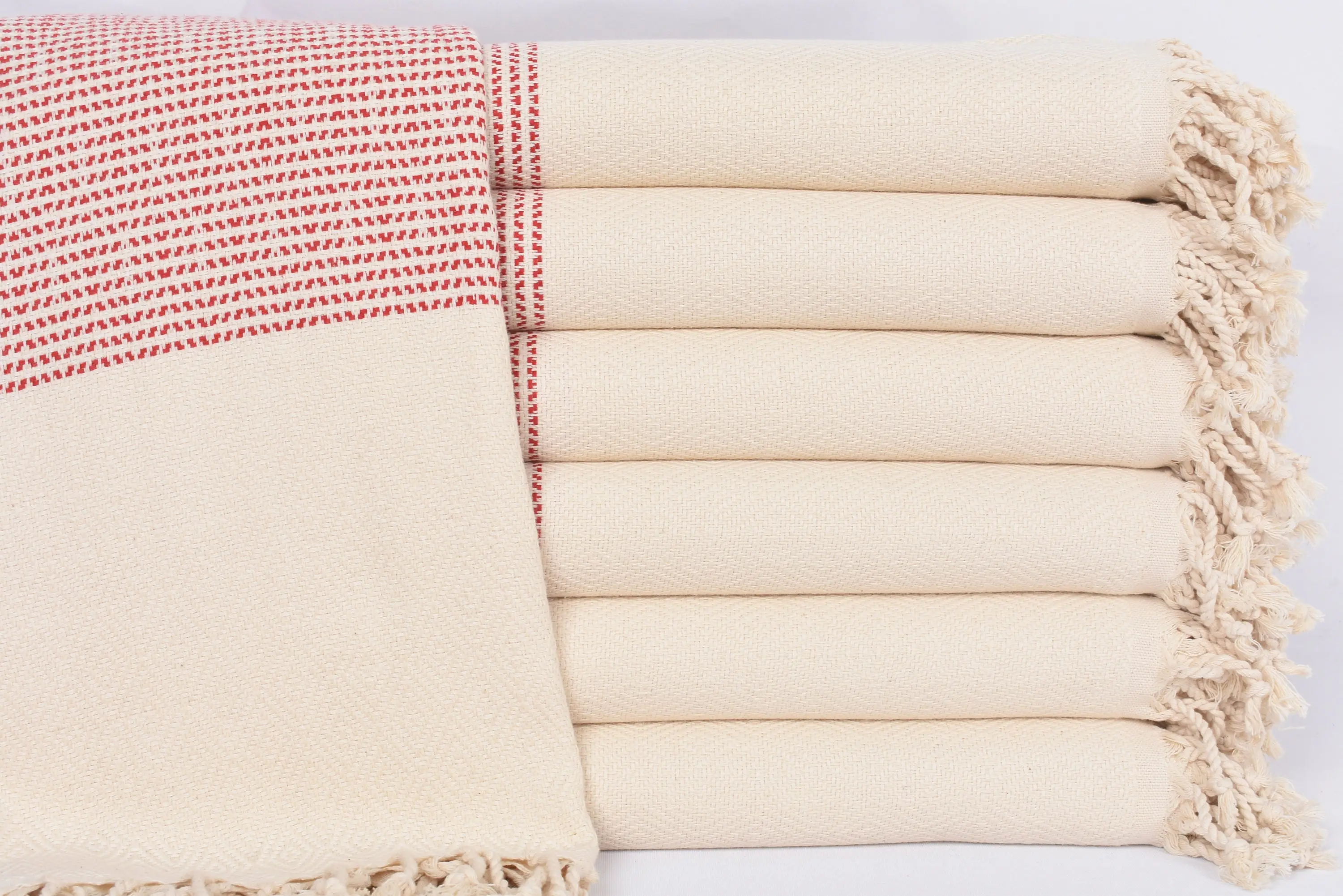 Personalized Red Diamond Turkish Towel, Organic Cotton, 70x40 Inches - 1