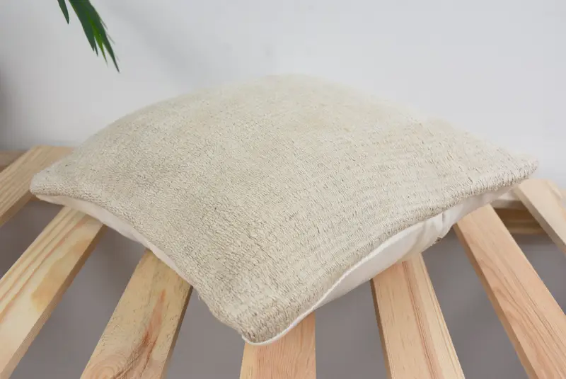 Handmade Kilim Cushion, Boho Throw Pillow Sham, Kilim Pillow, Interior Designer Pillow, 12x12 White Pillow Cover, Cushion Cover - 6