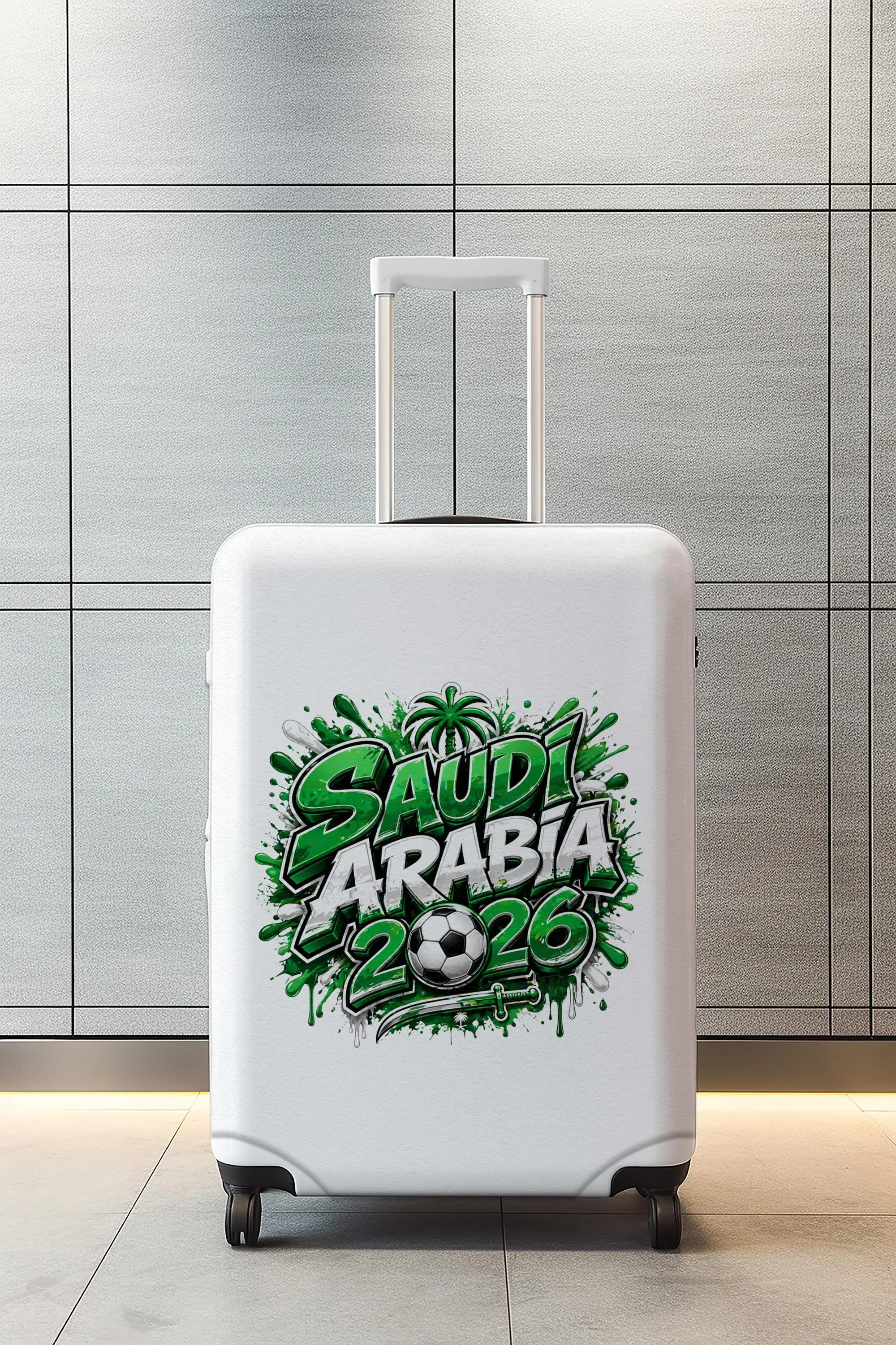 Saudi-Arabien Fußball-Gepäckhülle, 2026 Fan-Kofferschutz mit Sport-Thema - 1