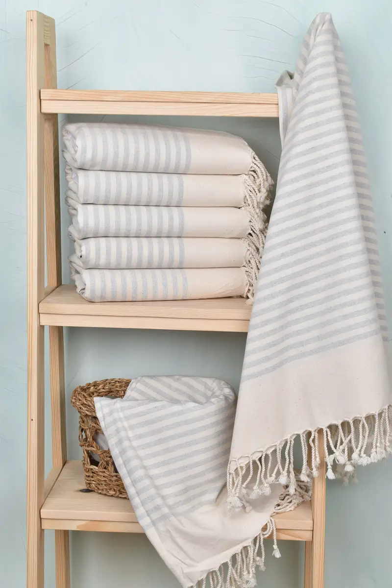 Bachelorette Towel, Turkish beach towel, Wedding Shower Gift, Thin towel, Personalized Bridesmaid Gift, Peshtemal Towel, 70x40 Cotton Striped Towel - 3
