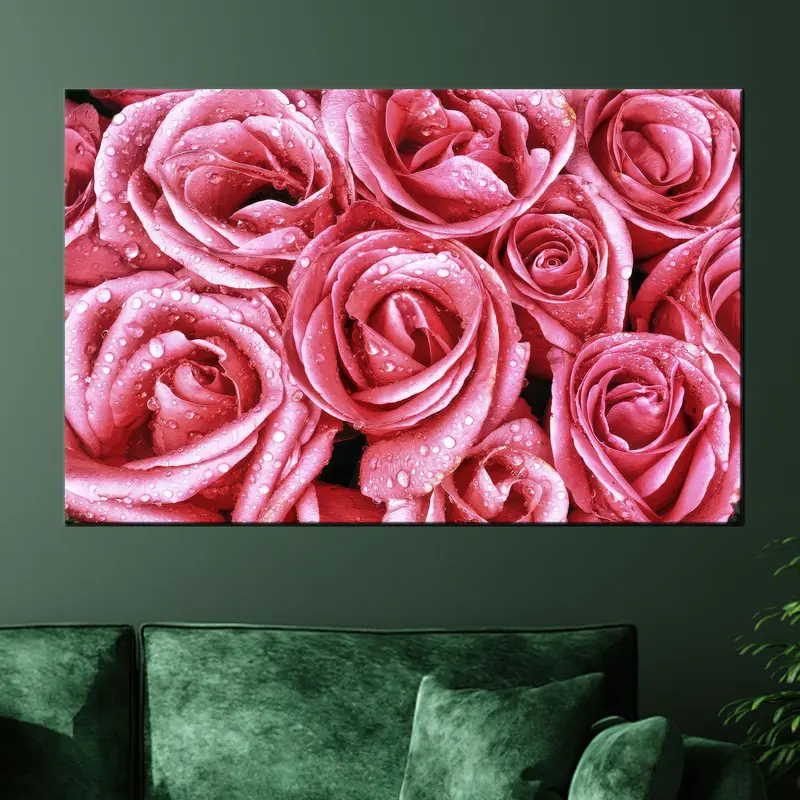 Modern Luxury Pink Rose Canvas Print - Trendy Wall Art