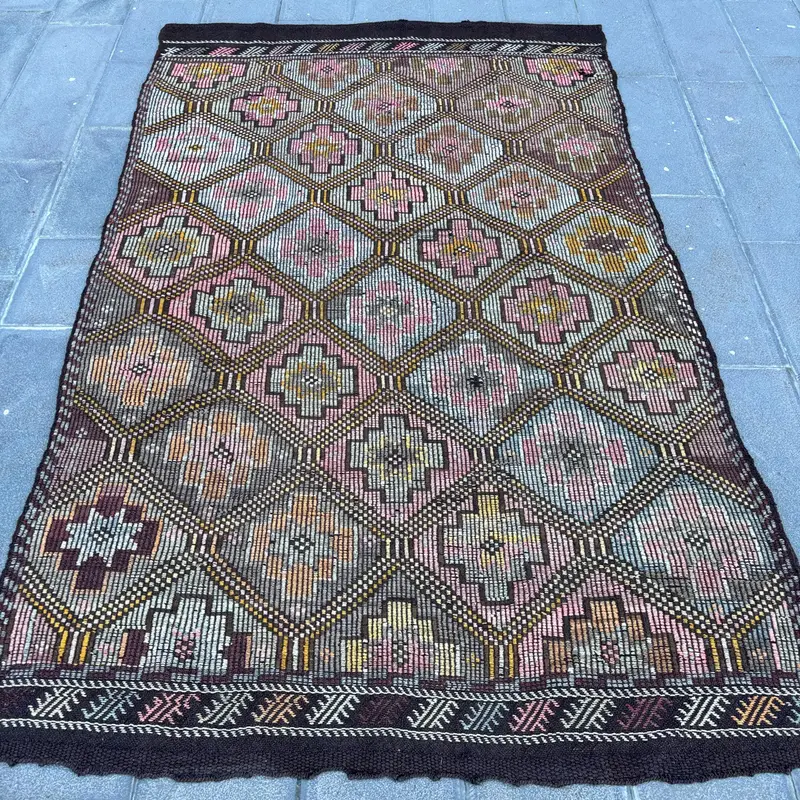 Sarı Fas Halısı, Canlı 5,5x9,2 ft Turuncu Vurgulu