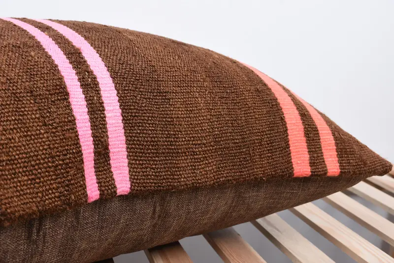 Pillow for Couch, Living Room Throw Pillow, 20x28 Brown Pillow, Vintage Kilim Pillow, Car Pillow, Ethnical Kilim Rug Pillow, Pillow - 7