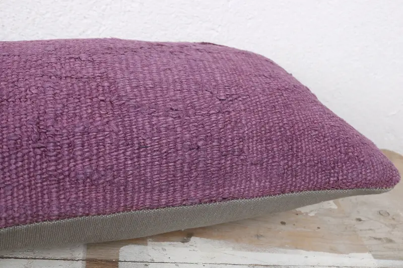 Turkish Bench Pillow, Gift Pillow, Bolster Throw Cushion Case, Boho Pillow, 8x16 Purple Cushion Case, Pillow Case, Turkish Pillow - 6