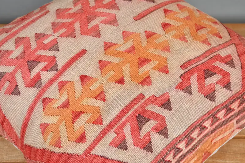 Cushion Case, Personalized Gift Pillow Pillow Cover, Pillow for Couch, Antique Pillows, 20x20 Red Cushion, Kilim Pillow Cover - 3