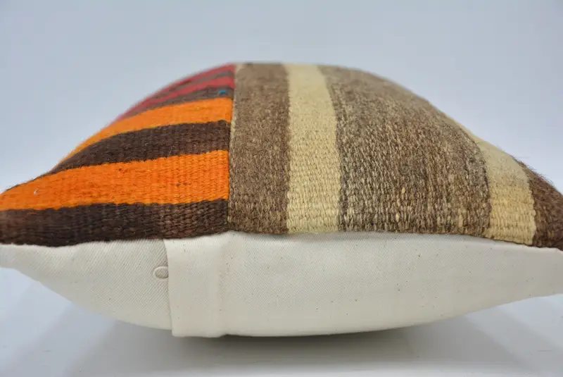 Antique Pillows, Handmade Kilim Cushion, 12x20 Brown Cushion Case, Tribal Cushion, Pillow Case, Couch Pillow Case, Kilim Cushion Sham - 5
