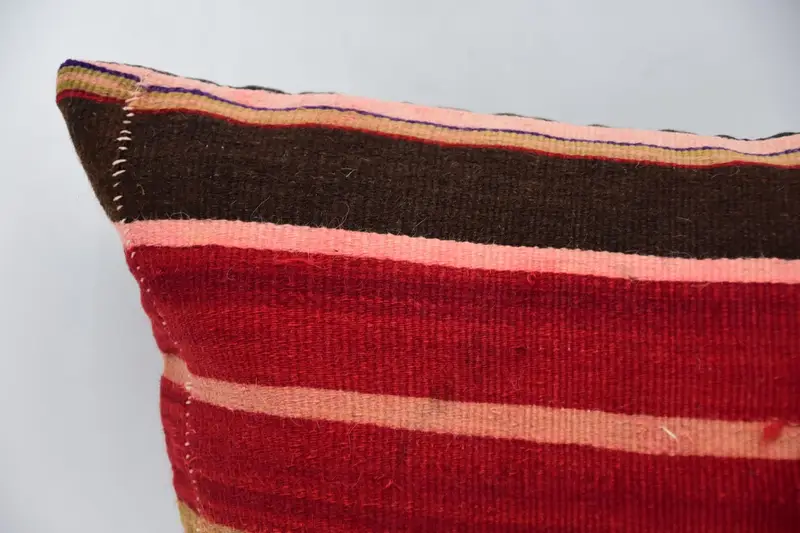 Boho Pillow Sham Cover, Vintage Kilim Pillow, Boho Pillow, 20x20 Red Cushion, Car Pillow Case, Southwestern Cushion Case, Pillow Cover - 2